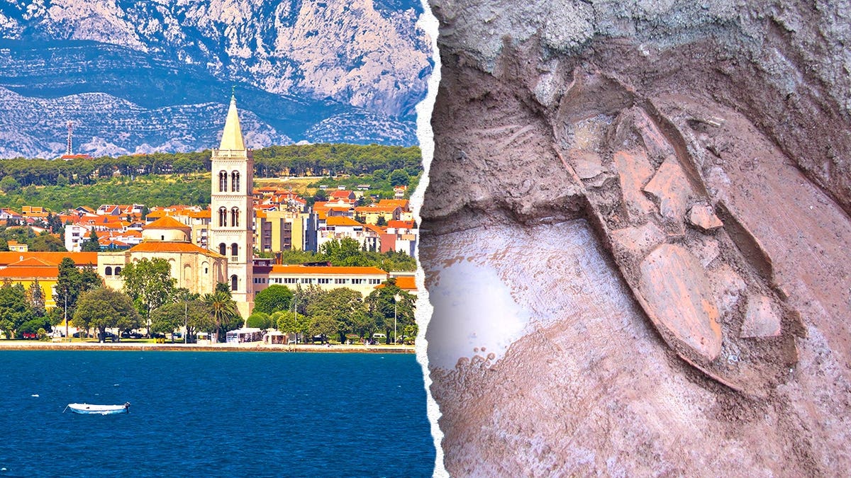 View of Zadar, looking inside Roman necropolis