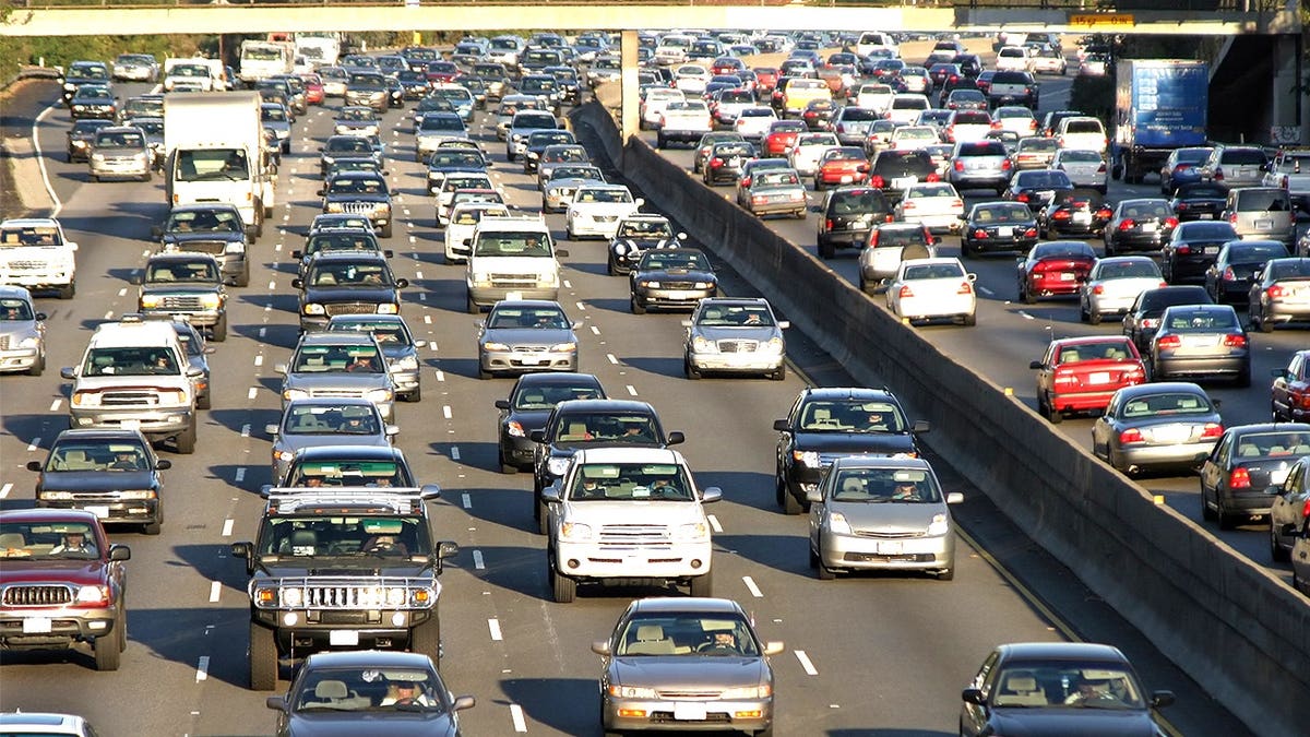 Cars in traffic in USA