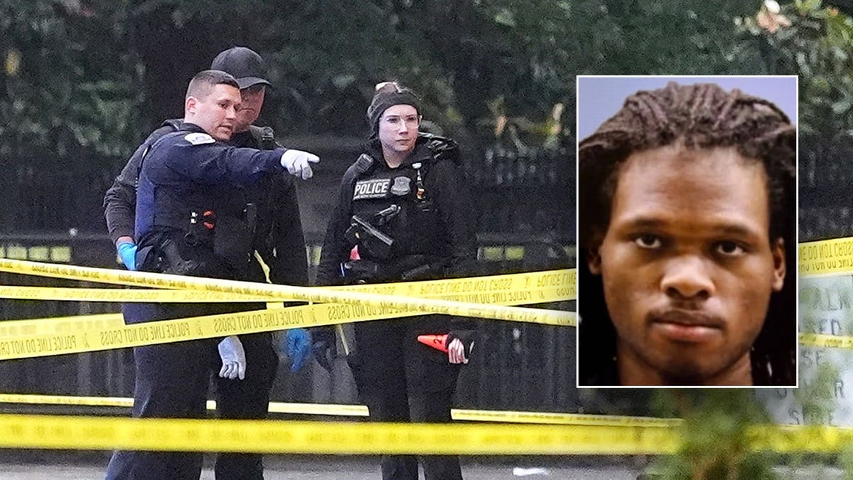 Inset image of Nasire Best and White House shooting scene