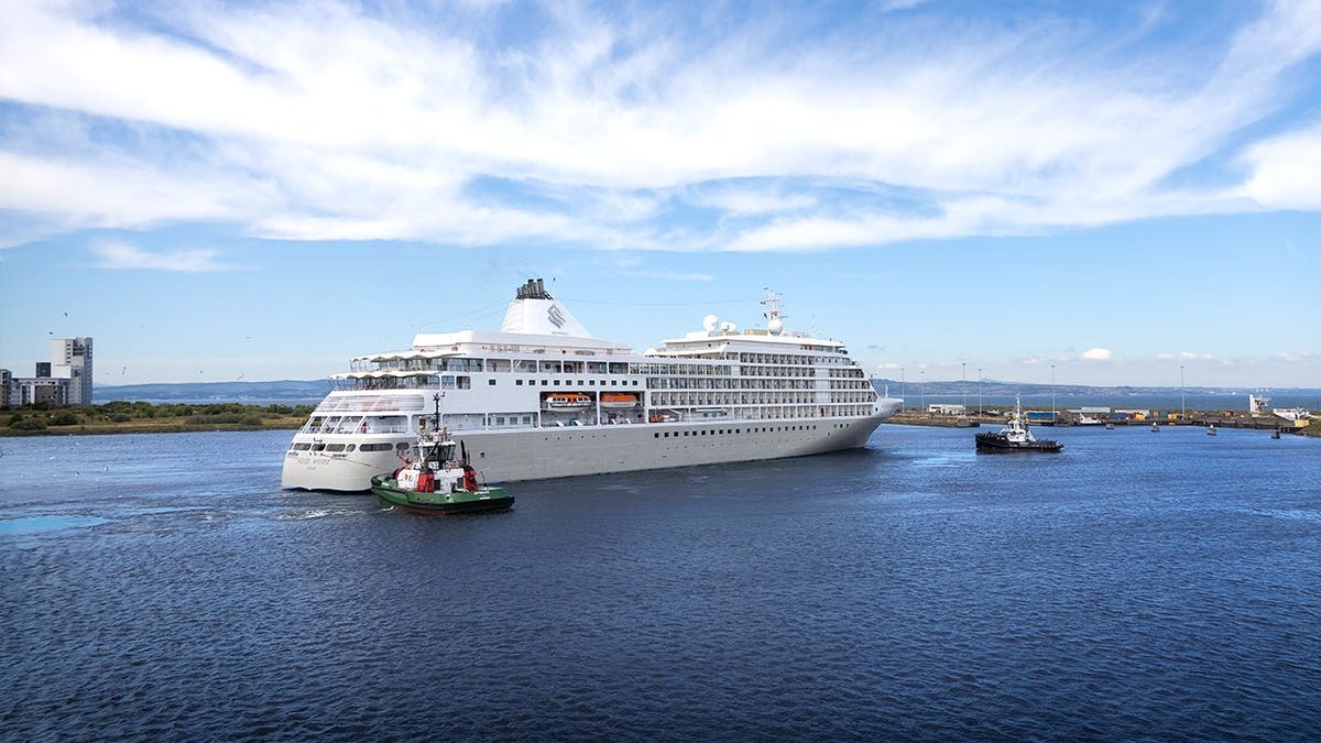 View of the Silver Whisper on a cruise voyage