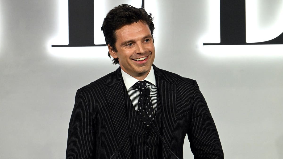 Sebastian Stan attends an event with Elle magazine