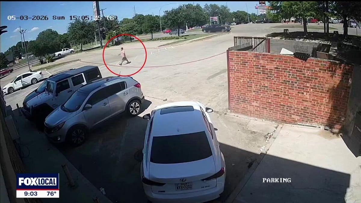 Video showed the suspect aggressively approaching the father's car with seven family members inside.