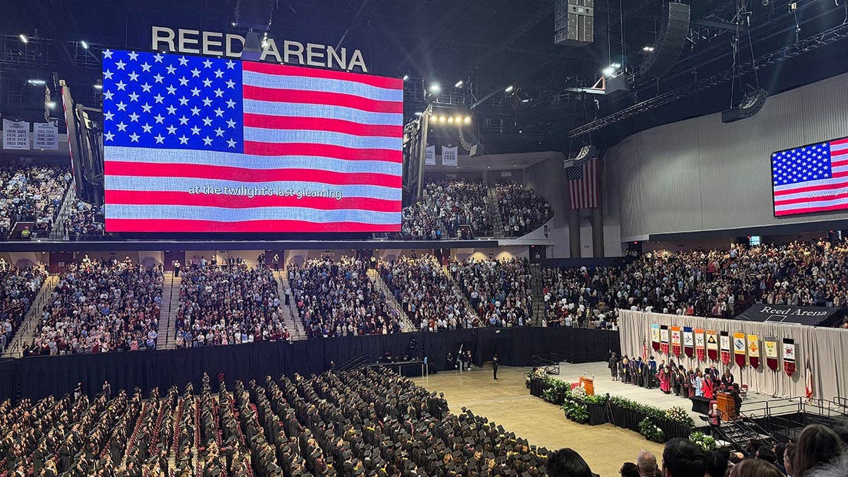 Inside the arena where the Texas A&M spring commencement ceremony was held
