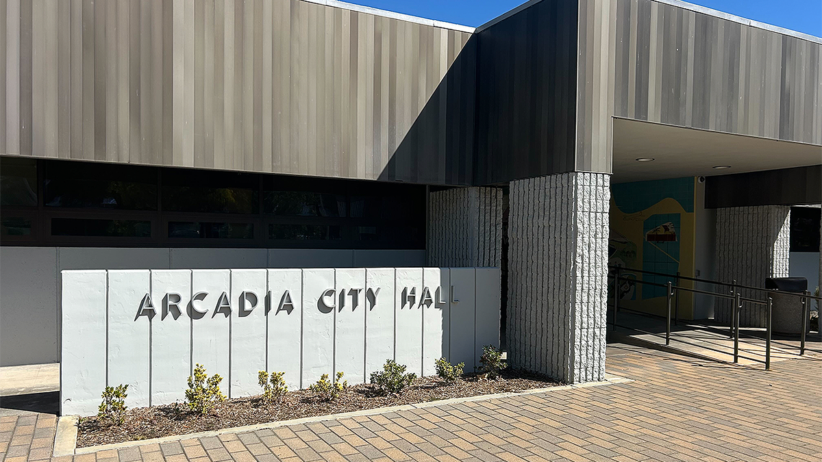 Exterior of Arcadia City Hall successful  California wherever  officials confirmed Mayor Eileen Wang’s resignation pursuing  national  charges