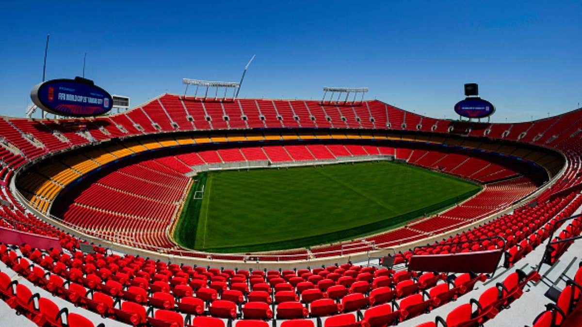 KANSAS CITY, MISSOURI - MAY 11: A general view of Arrowhead Stadium ahead of the 2026 World Cup at Kansas City Stadium on May 11, 2026 in Kansas City, Missouri. (Photo by Jay Biggerstaff/Getty Images)