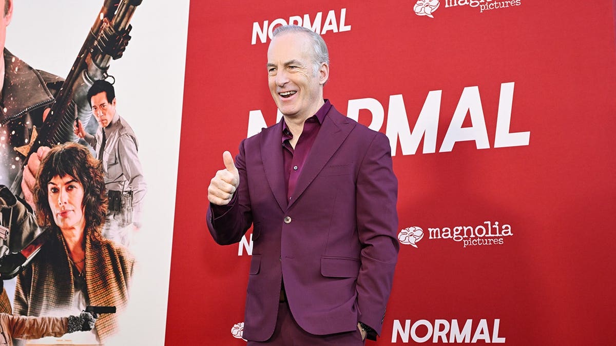 Bob Odenkirk standing at the Los Angeles premiere of Normal.
