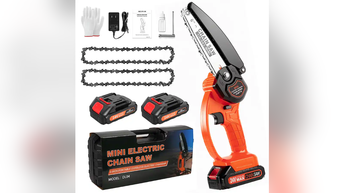 The 6-inch guide bar makes this chainsaw ideal for pruning small branches.