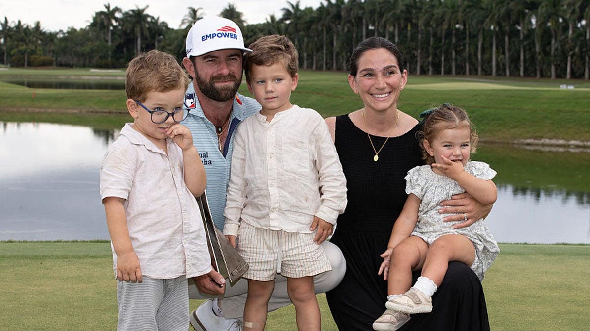 Cameron Young and family at the Cadillac Championship