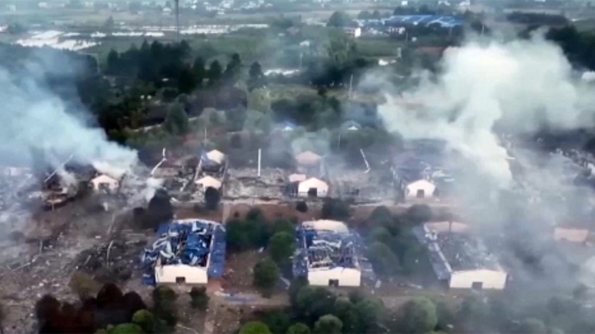 Buildings damaged in wake of fireworks factory explosion in China