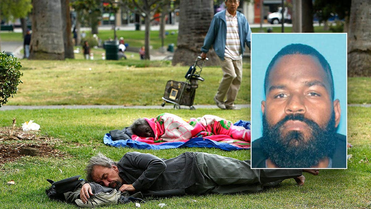 Christopher Johnson and homeless people sleeping.