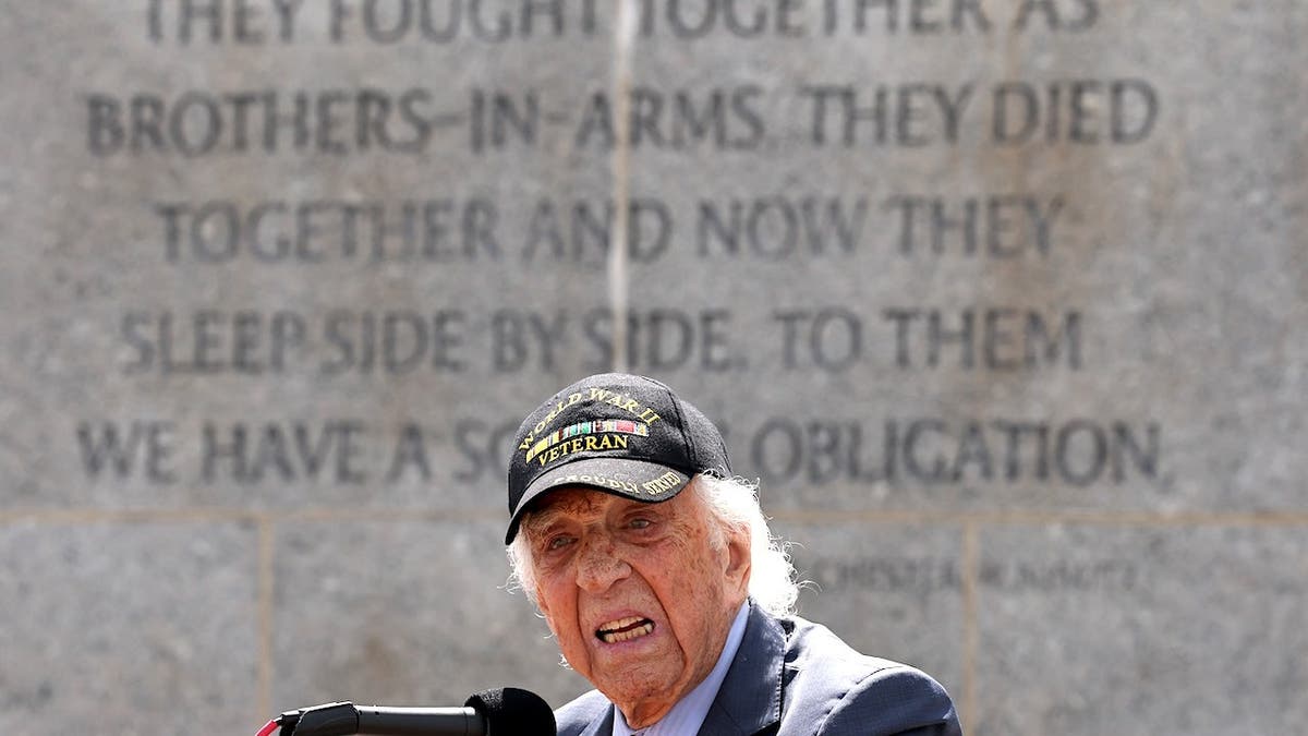 World War II veteran David Yoho speaking at a September 2025 ceremony in Washington, D.C.