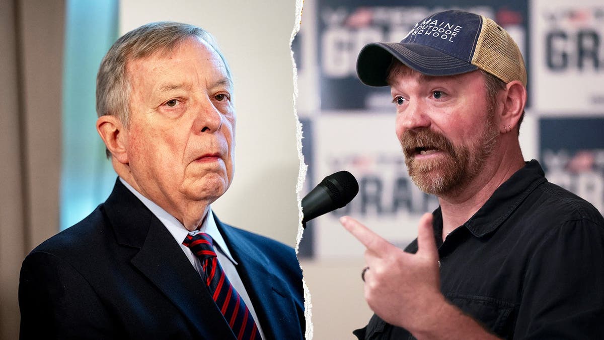 Dick Durbin, left, pictured next to Graham Platner, right.