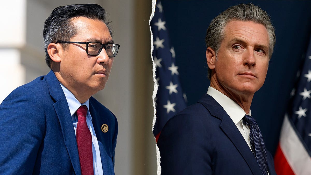 Split of Rep. Vince Fong and Gavin Newsom