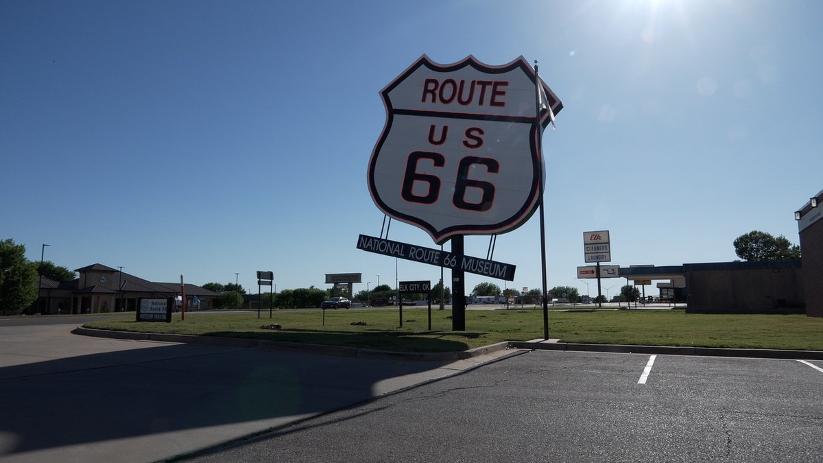 Large Route 66 sign in Elk City, OK