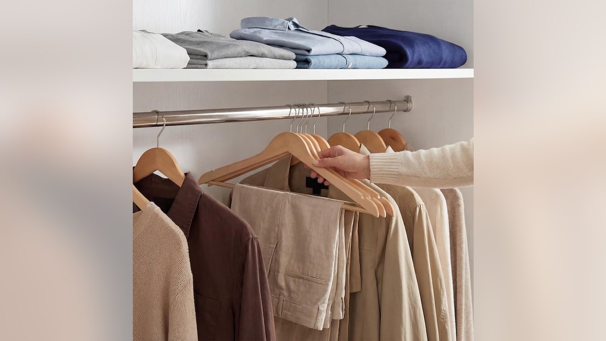 Wood hangers won't break under a lot of weight.