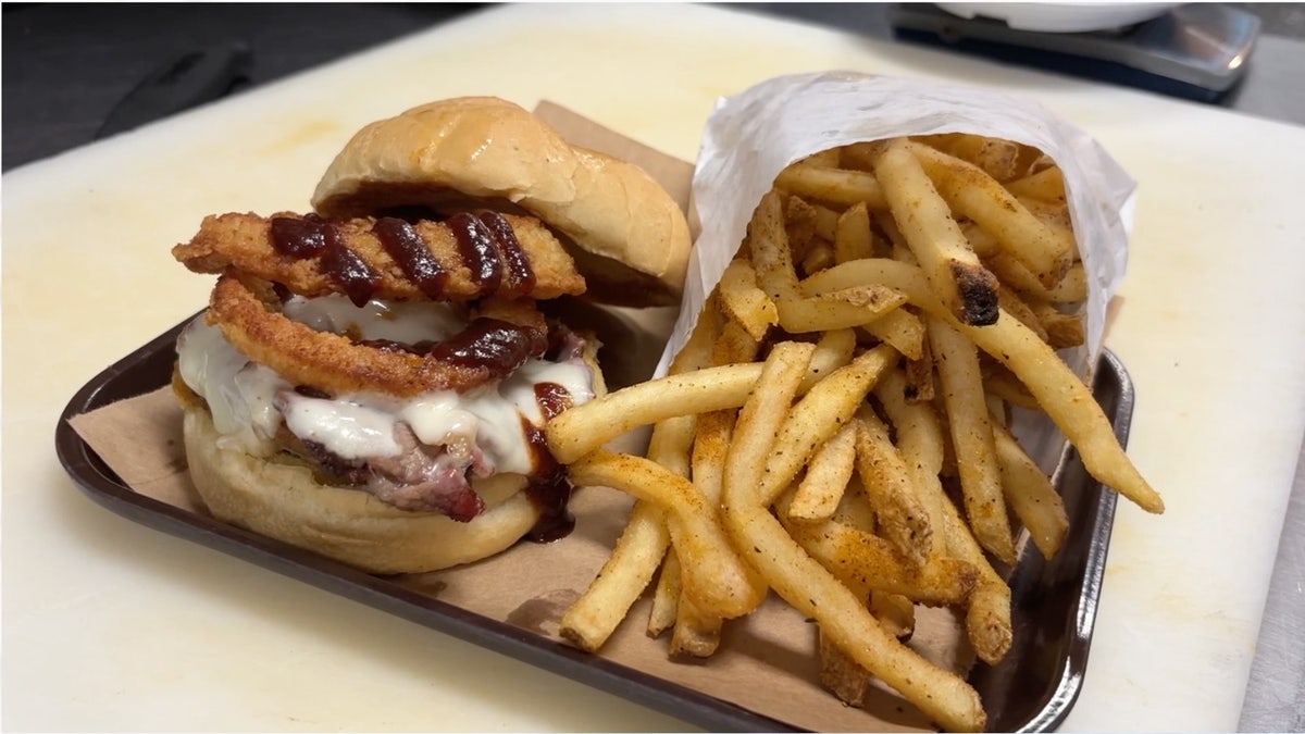 Z Man sandwich with fries astatine  Joe’s Kansas City Bar-B-Que.