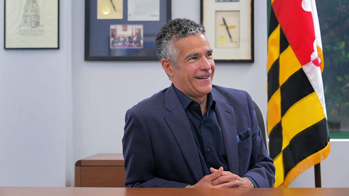 Jared DeMarinis speaking in his office at the Maryland State Board of Elections in Annapolis