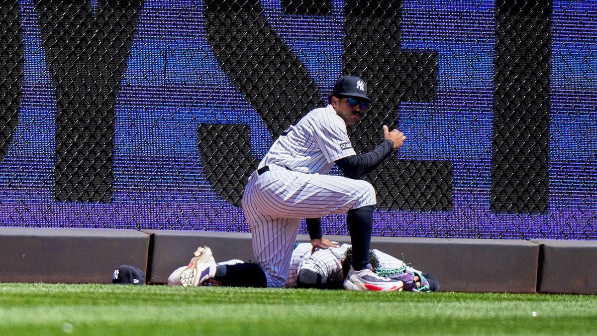 New York Yankees' Jasson Domínguez injured while catching ball during baseball game