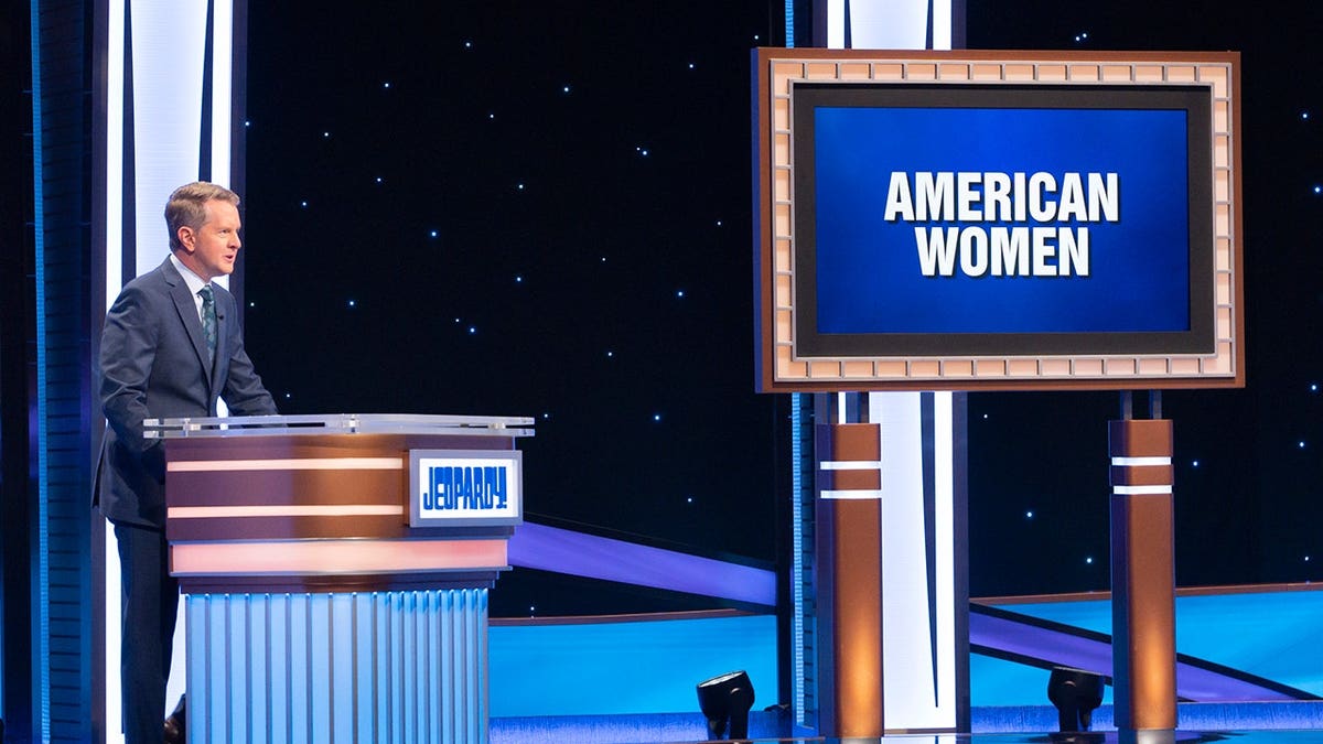 Contestants Yogesh Raut Victoria Groce and James Holzhauer compete on Jeopardy Masters finals stage