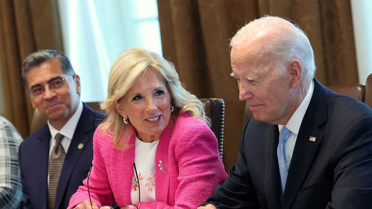 Jill and Joe Biden, and Xavier Becerra