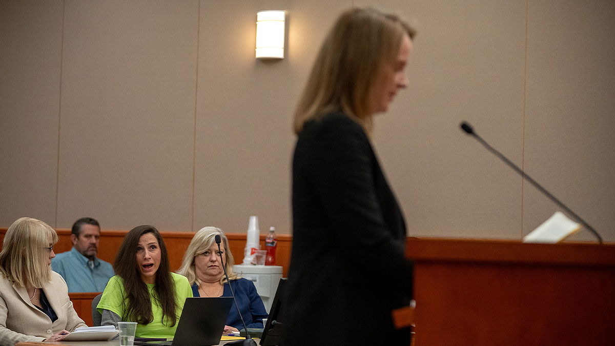 Kouri Richins reacts successful  tribunal  during sentencing proceeding  successful  Utah execution  case
