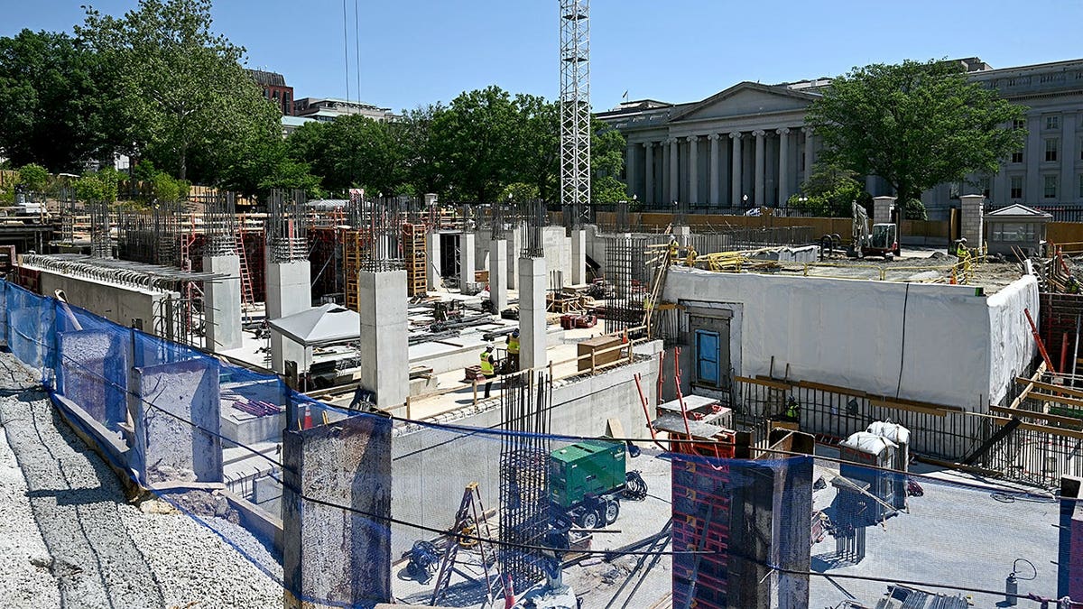 View of the construction site of US President Donald Trump's proposed ballroom