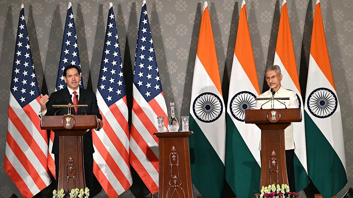 Secretary of State Marco Rubio with India's Foreign Minister Subrahmanyam Jaishankar in New Delhi