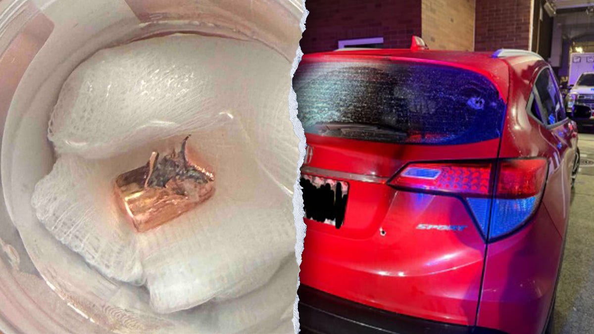 A slug taken from the caput of Marcio Garcia. and a car.