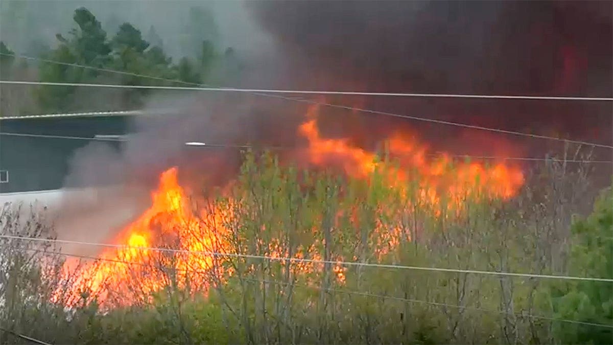 Closeup shot of a fire