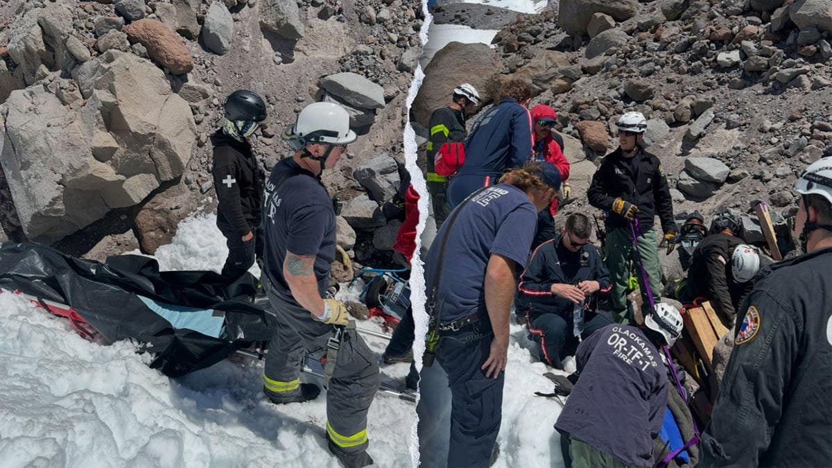 Rescue crews on Mount Hood