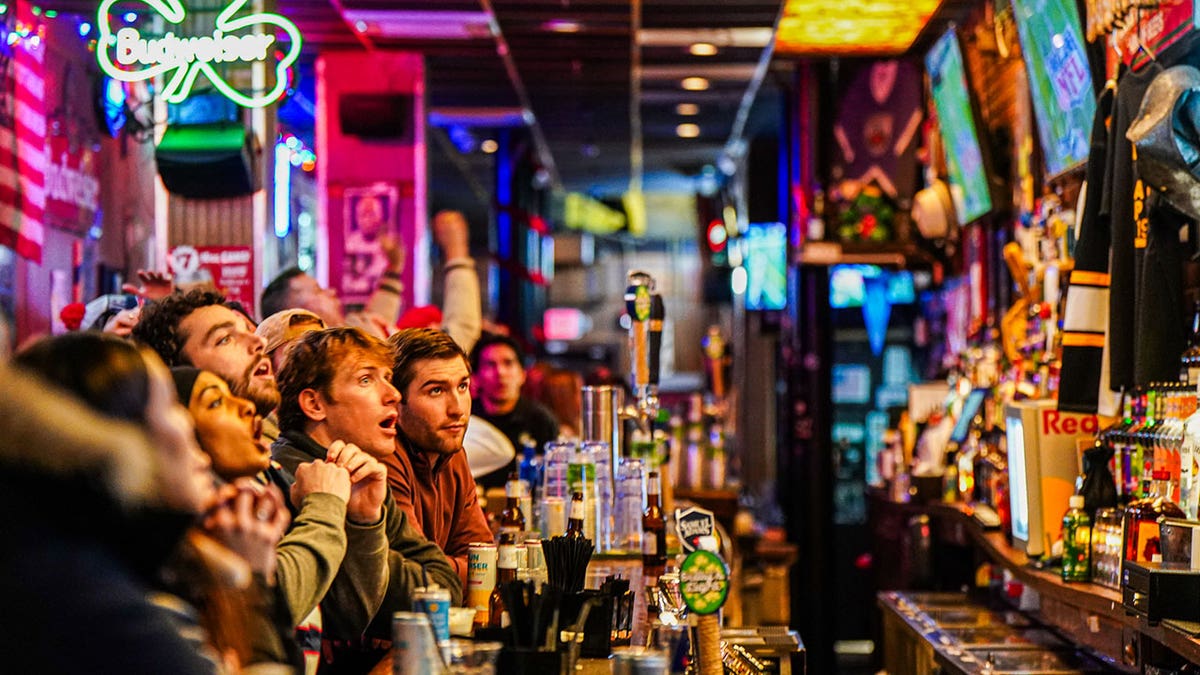 Fans in bar