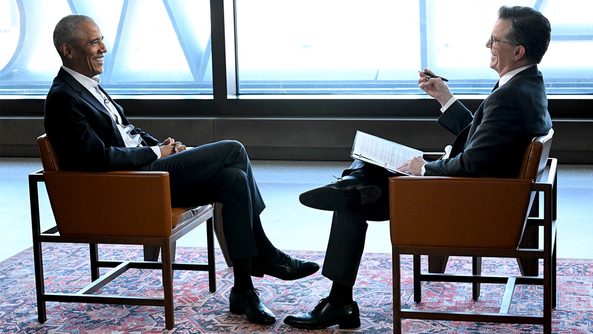 Barack Obama sits down with Stephen Colbert