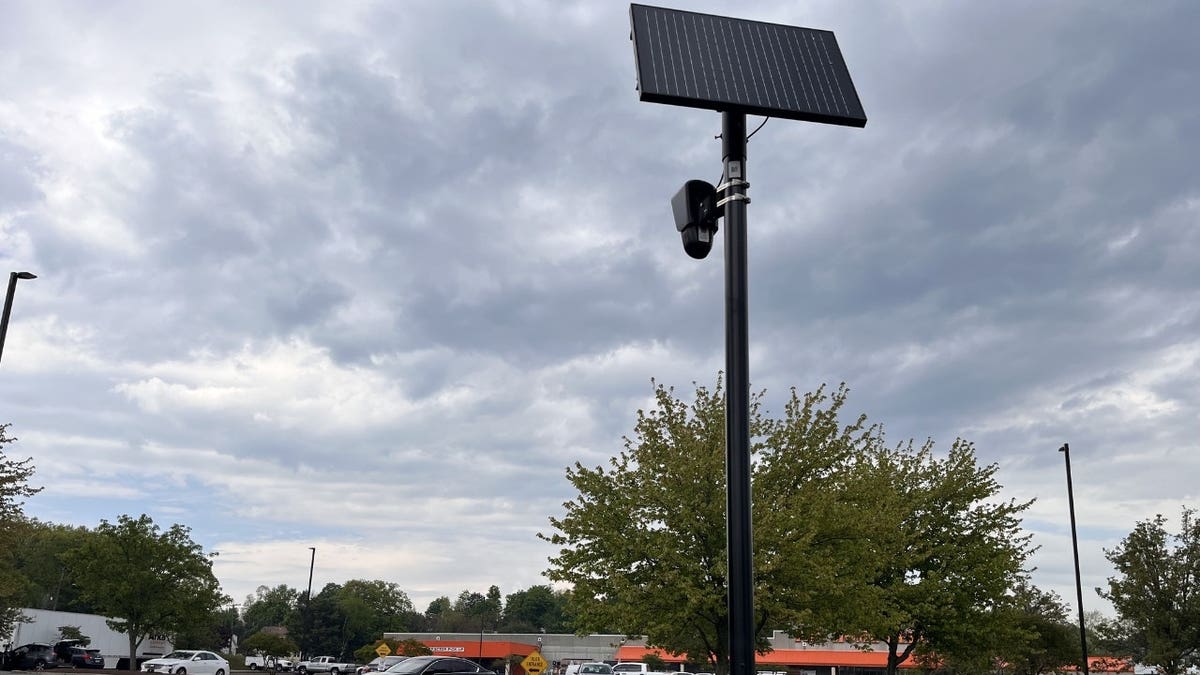 A parking lot camera in a Home Depot parking lot