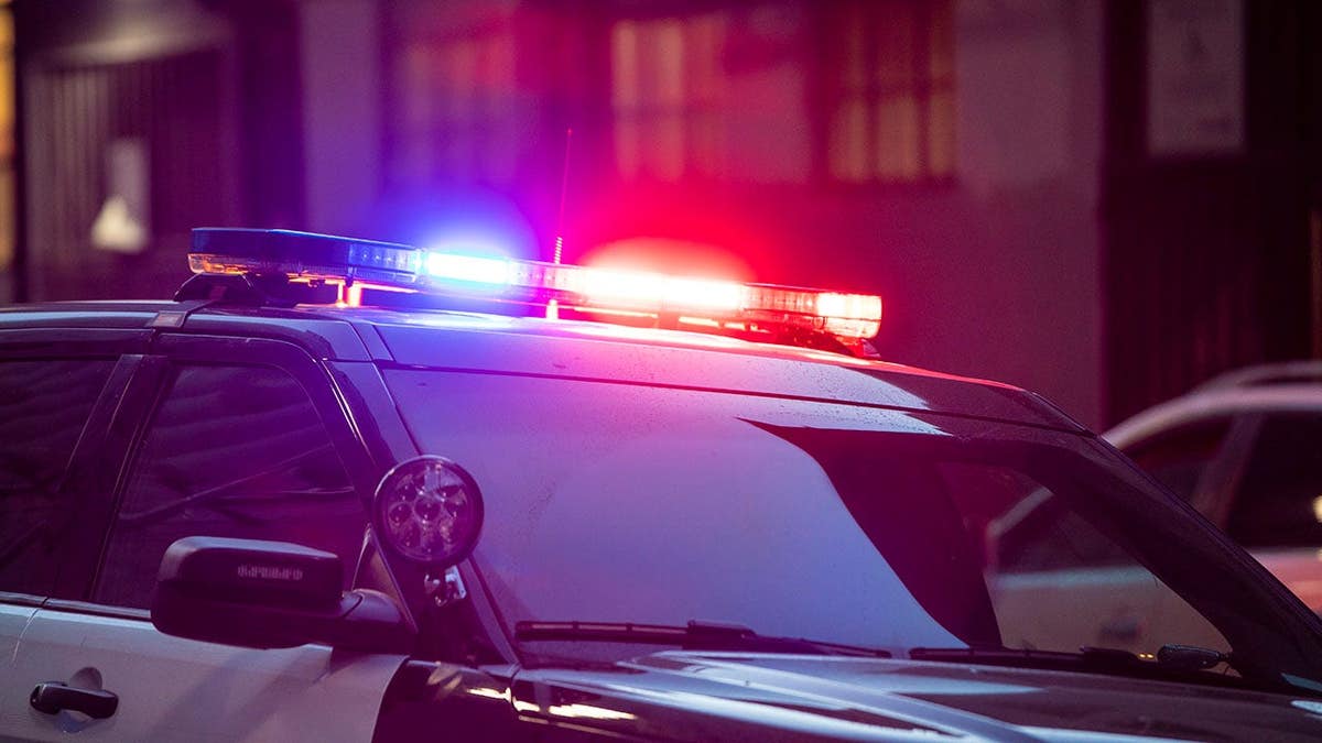 Police siren light flashing on a street in San Francisco