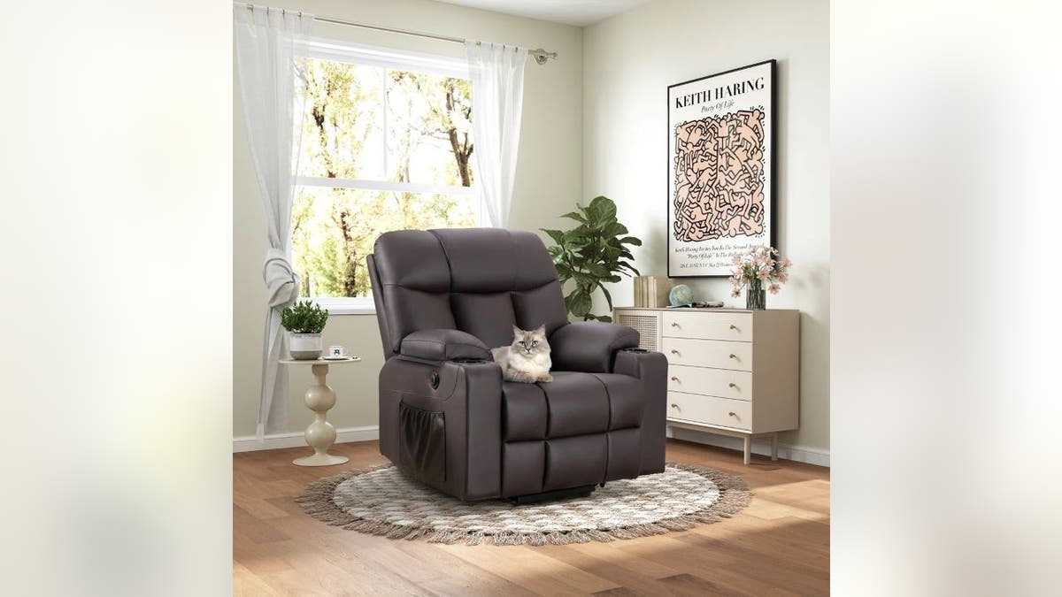 This recliner has heat and massage features.