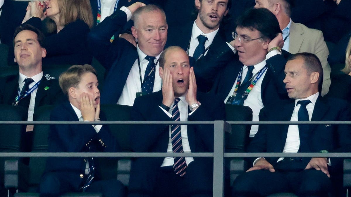Prince George of Wales and Prince William watching UEFA EURO 2024 final match in Berlin