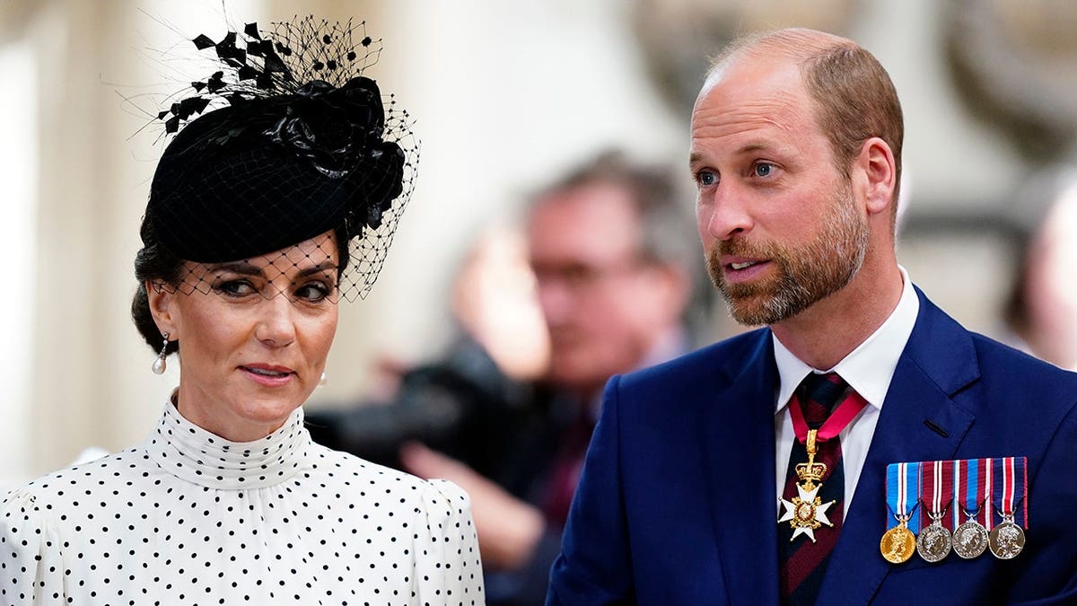 Prince William and Catherine attending a service at Westminster Abbey