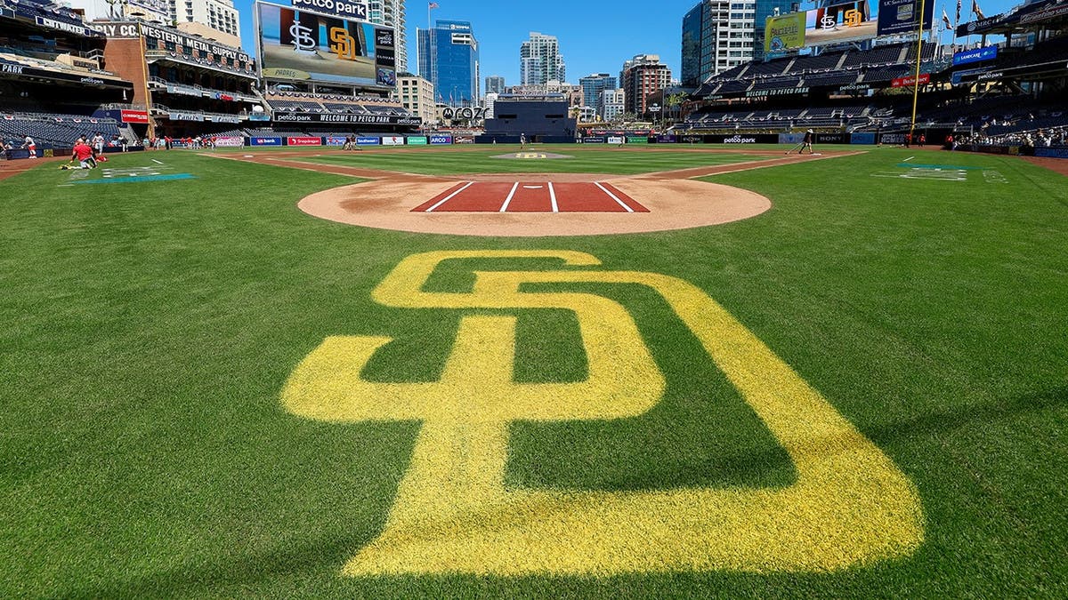 San Diego Padres logo displayed connected  the tract  astatine  PETCO Park.