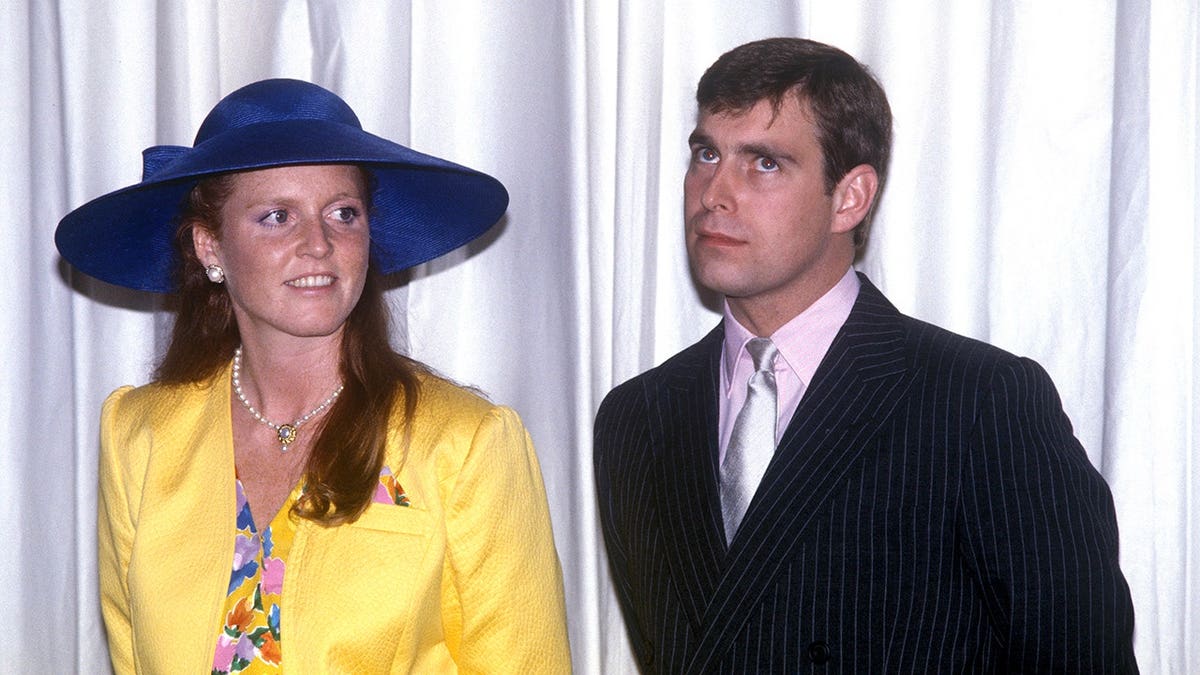 Sarah Duchess of York and Prince Andrew watching a fashion show at the Royal York Hotel