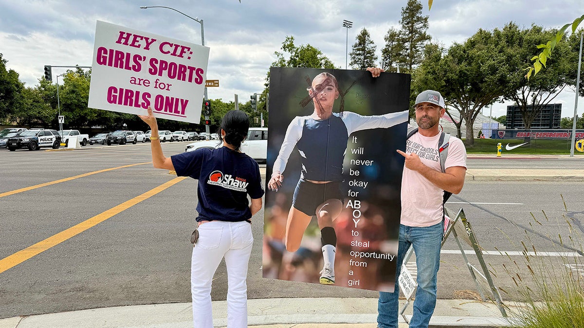 Steve Hilton rips Steyer for trans athlete support, leads Save Girls Sports rally at track title meet