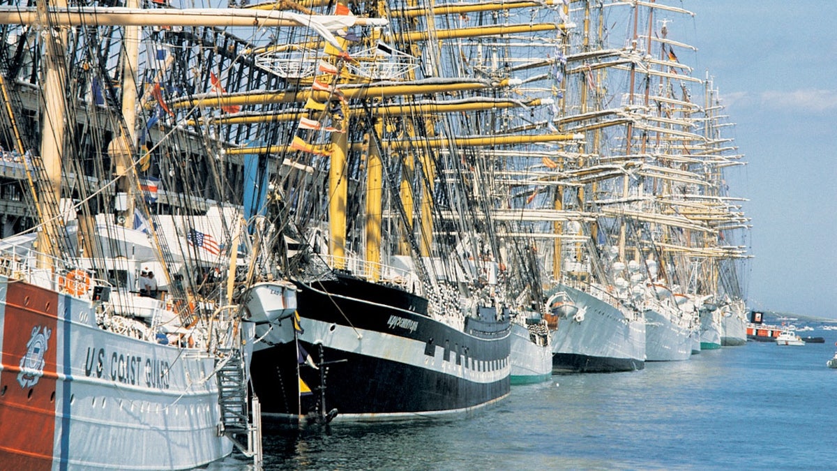 Tall ships will be stationed in the harbor for several days for Sail Boston.