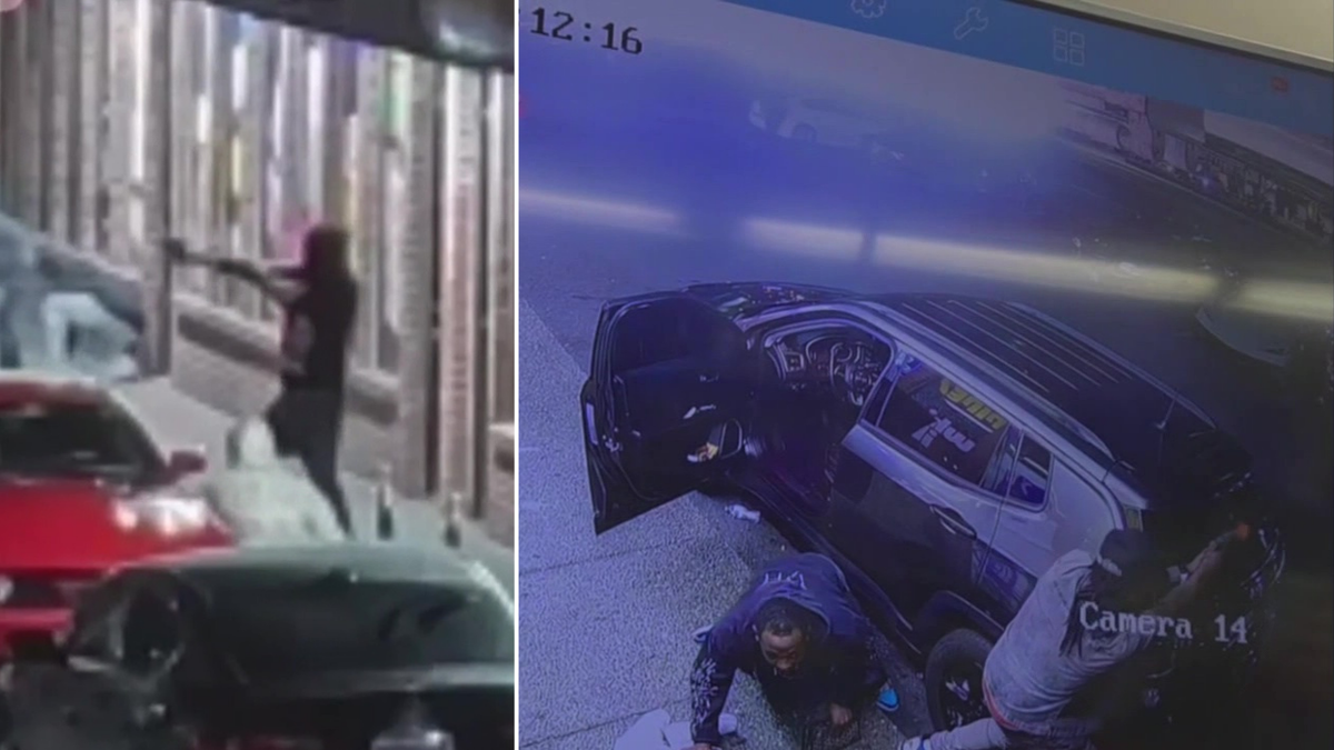 Surveillance images show armed individuals involved in a shooting near Seattle’s Aurora Avenue corridor