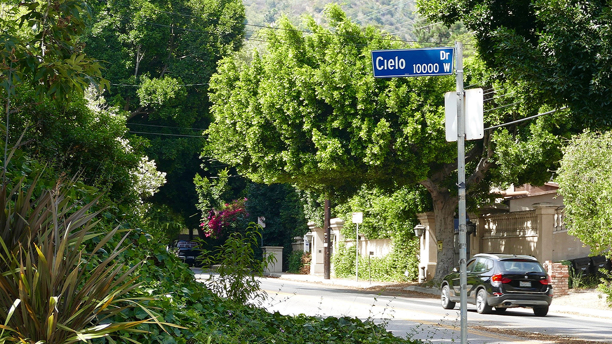 Cielo Drive street sign in Beverly Hills near site of Sharon Tate murders by Charles Manson followers