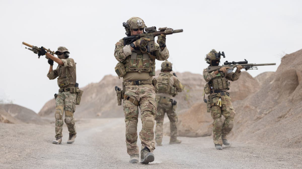 Group of soldiers patrolling in Afghanistan