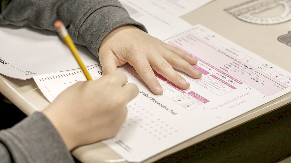 Student taking a test