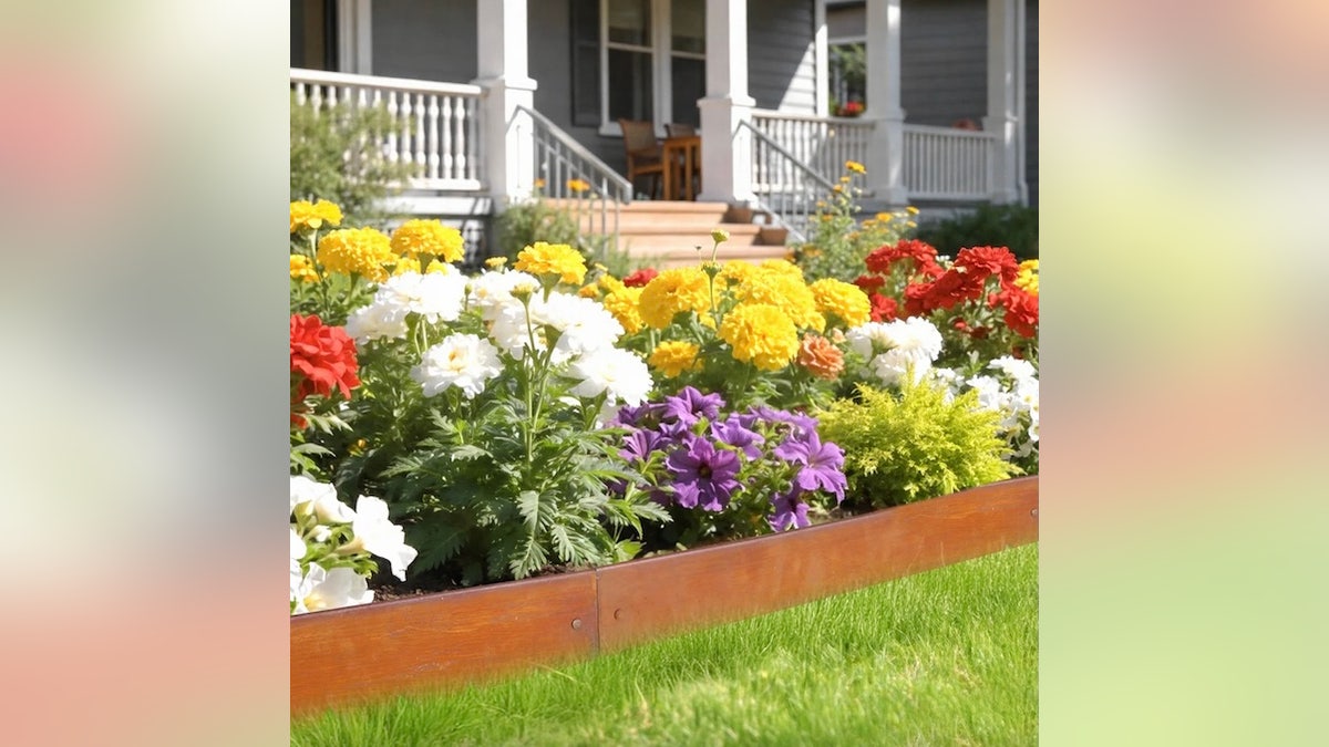 Quickly stake down this edging with a mallet or hammer.