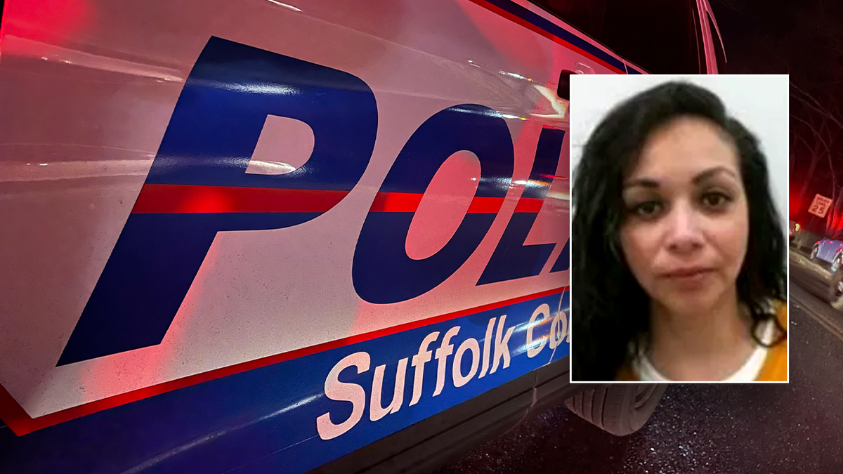 Soili Xiomara Aparicio-Santos with Suffolk County Police car