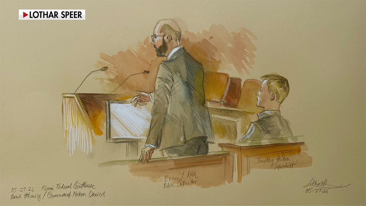 Timothy en un boceto del juicio