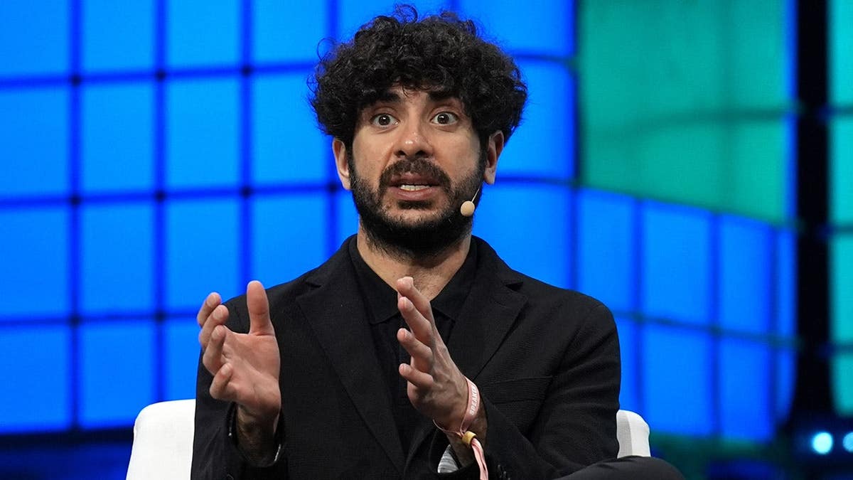 Tony Khan speaking at a panel during Collision 2024 in Toronto