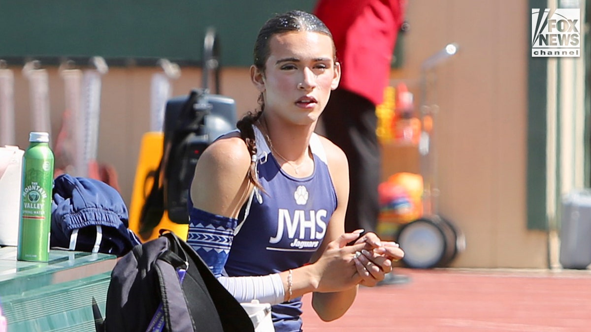 Transgender student athlete AB Hernandez competing in a girls high jump event